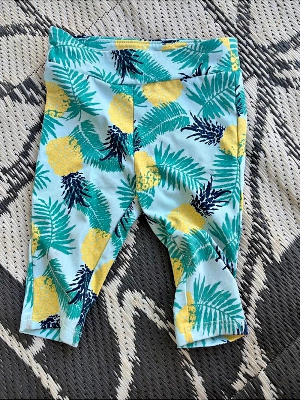 Cat & Jack Kids Floral Leggings in Blue & Yellow Like New